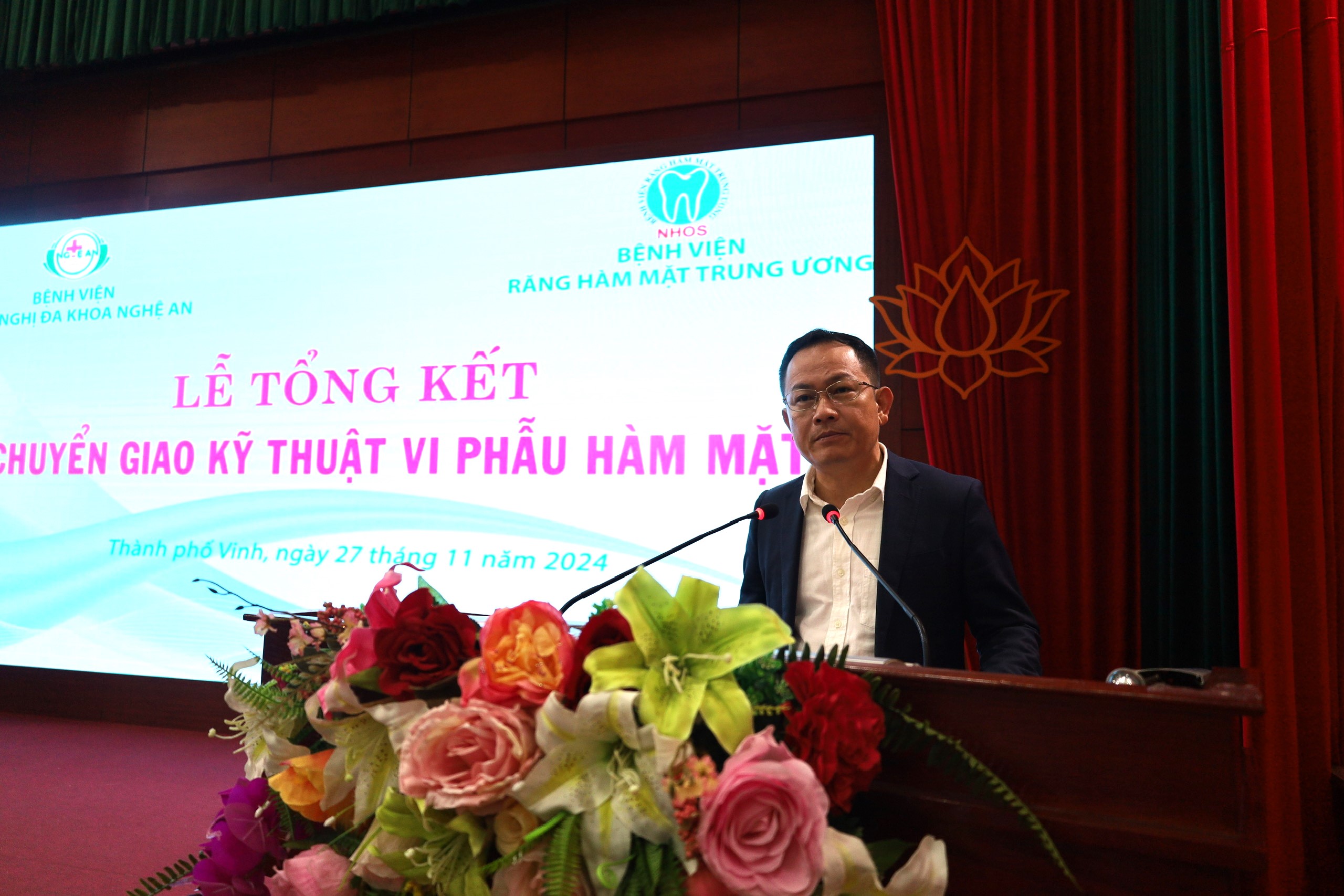 Đồng chí Nguyễn Hữu Lê, Phó Giám đốc Sở Y tế Nghệ An phát biểu
